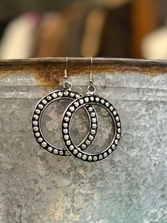 Silver Drop Hoops