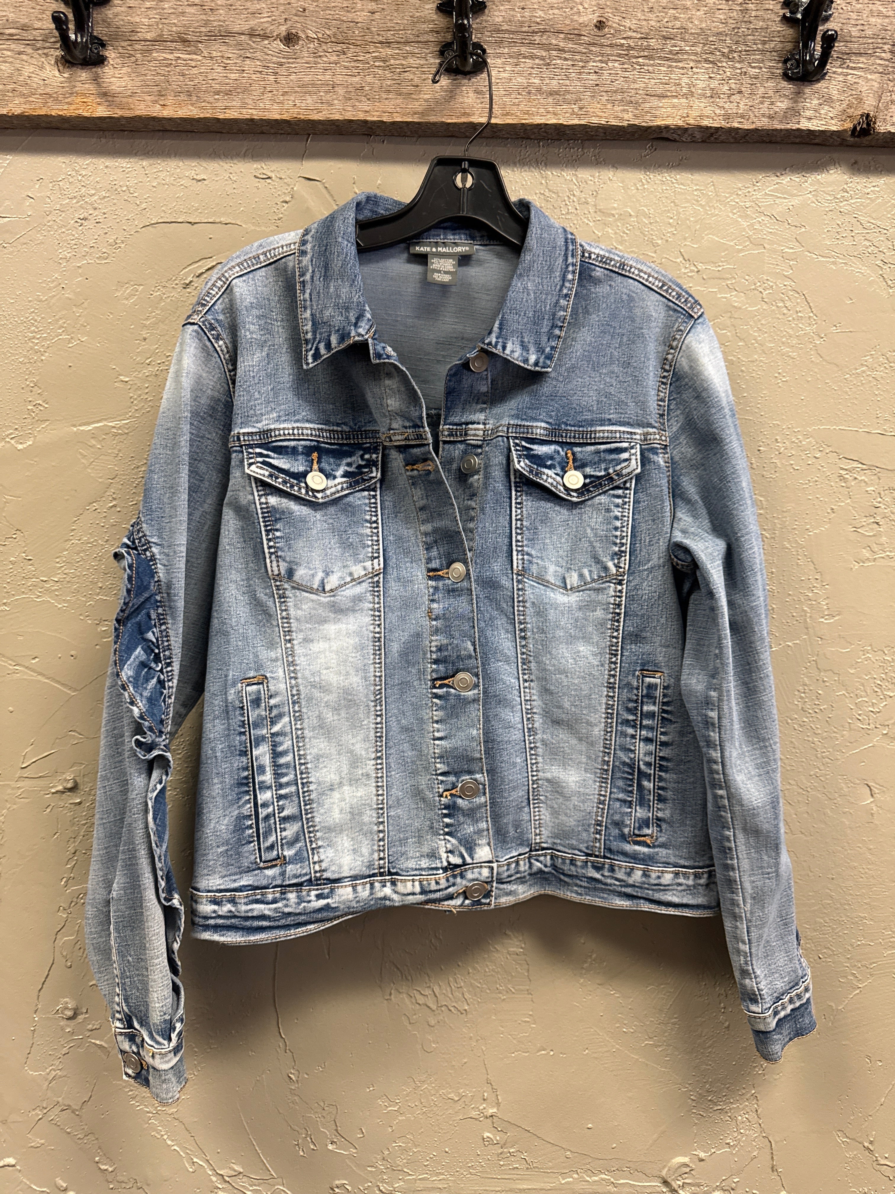 NWOT Kate & Mallory Ruffle Sleeve Denim Jacket (org$79)