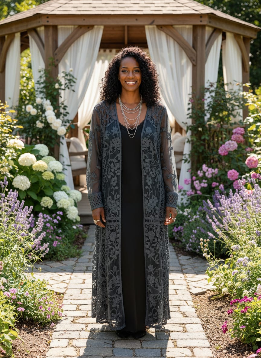 NWOT Indigo Thread Embroidered Duster (org$80)
