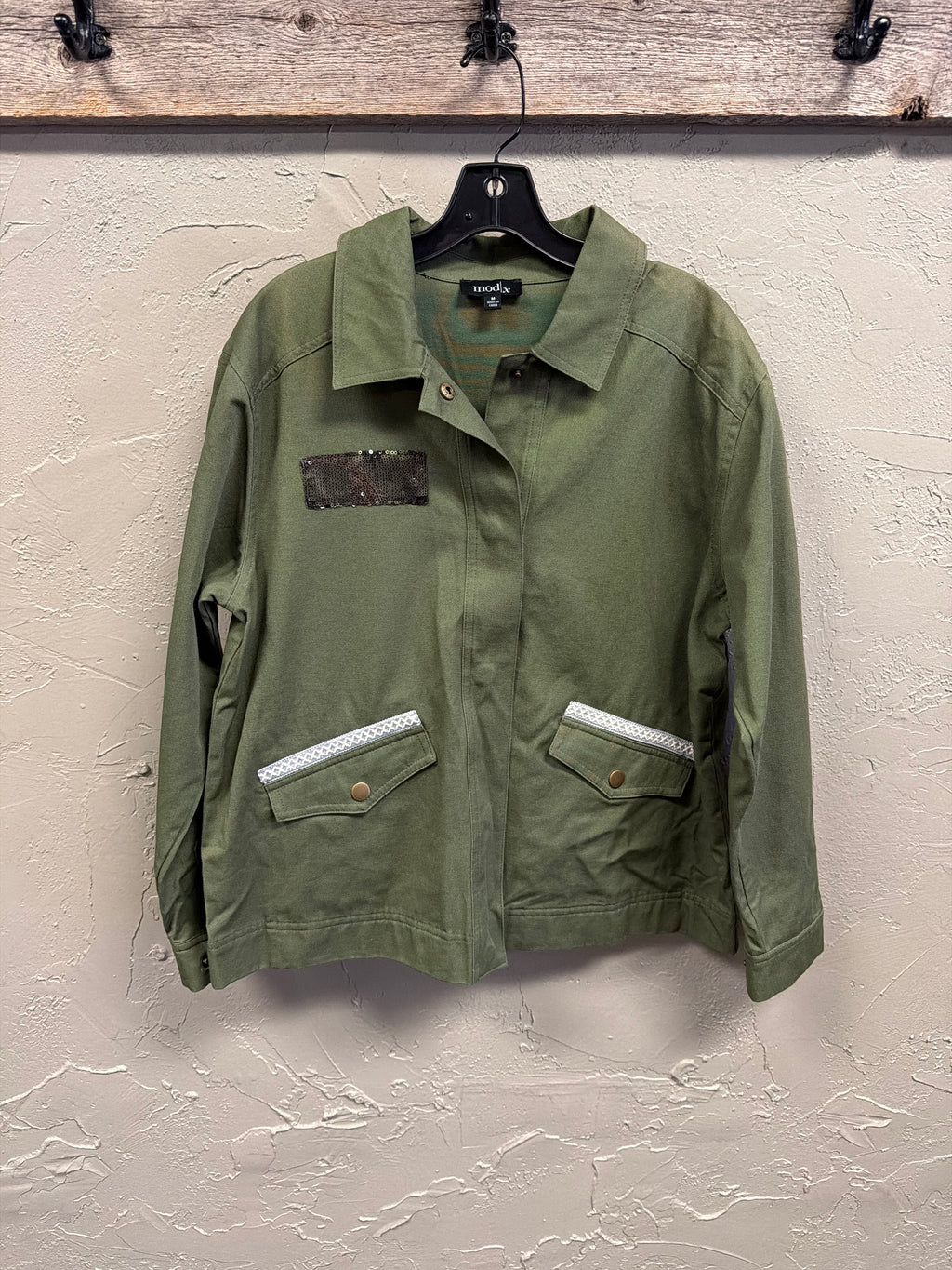 NWOT mod/x Camo Sequin Utility Jacket ($85)