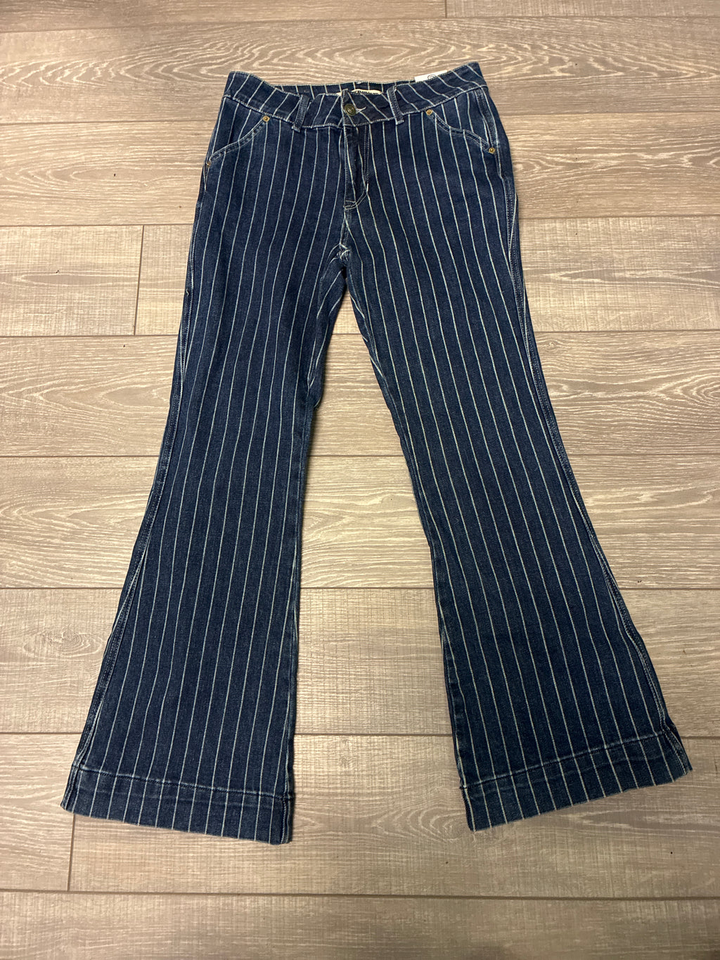 NWT Rock&Roll Denim Pinstripe Trouser Jean (org$80)