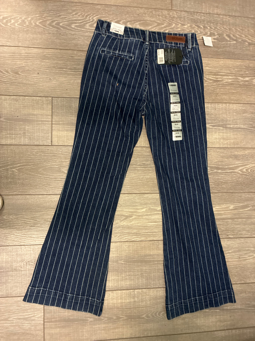 NWT Rock&Roll Denim Pinstripe Trouser Jean (org$80)