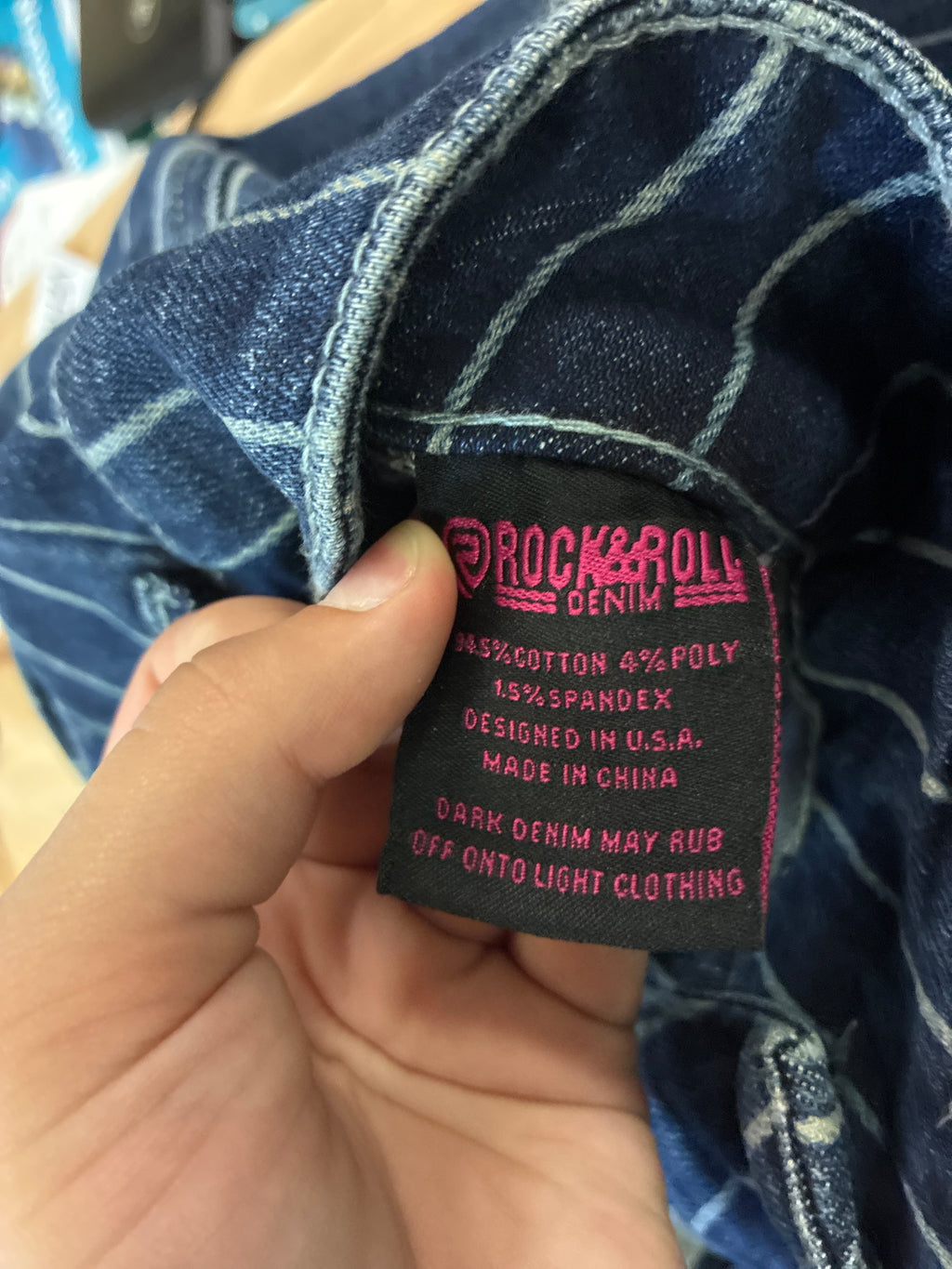 NWT Rock&Roll Denim Pinstripe Trouser Jean (org$80)