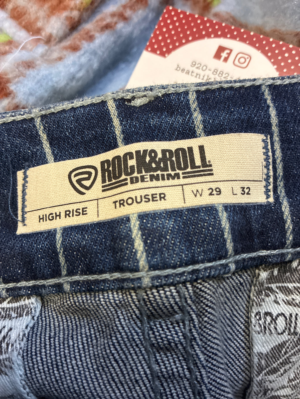 NWT Rock&Roll Denim Pinstripe Trouser Jean (org$80)