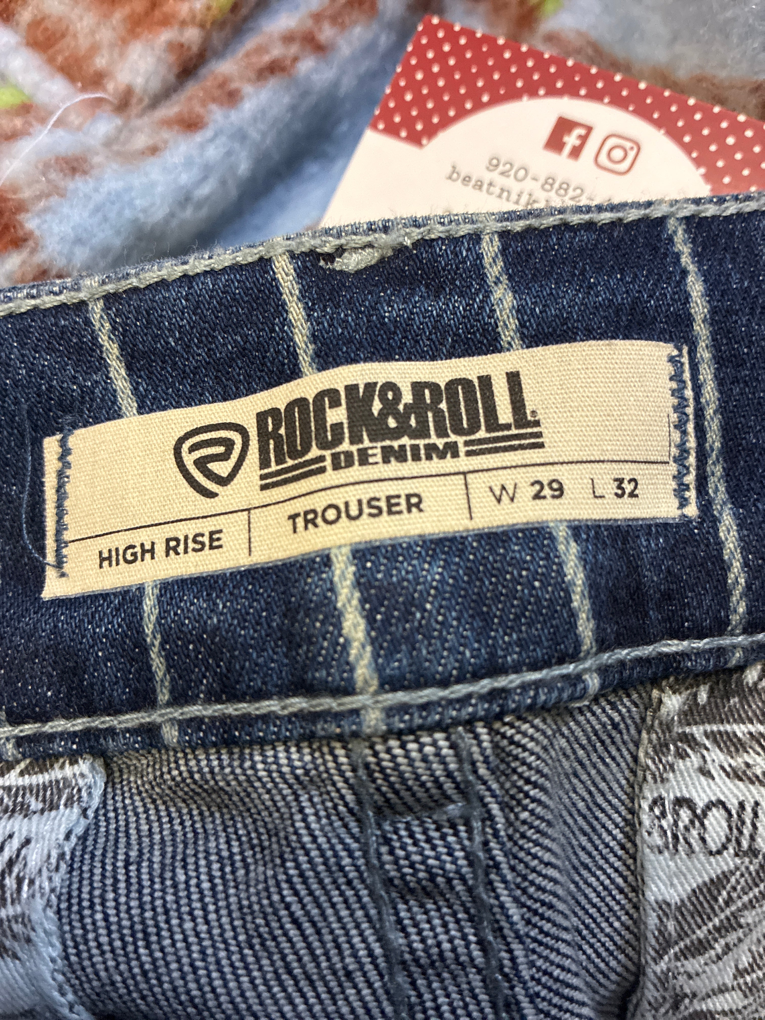 NWT Rock&Roll Denim Pinstripe Trouser Jean (org$80)