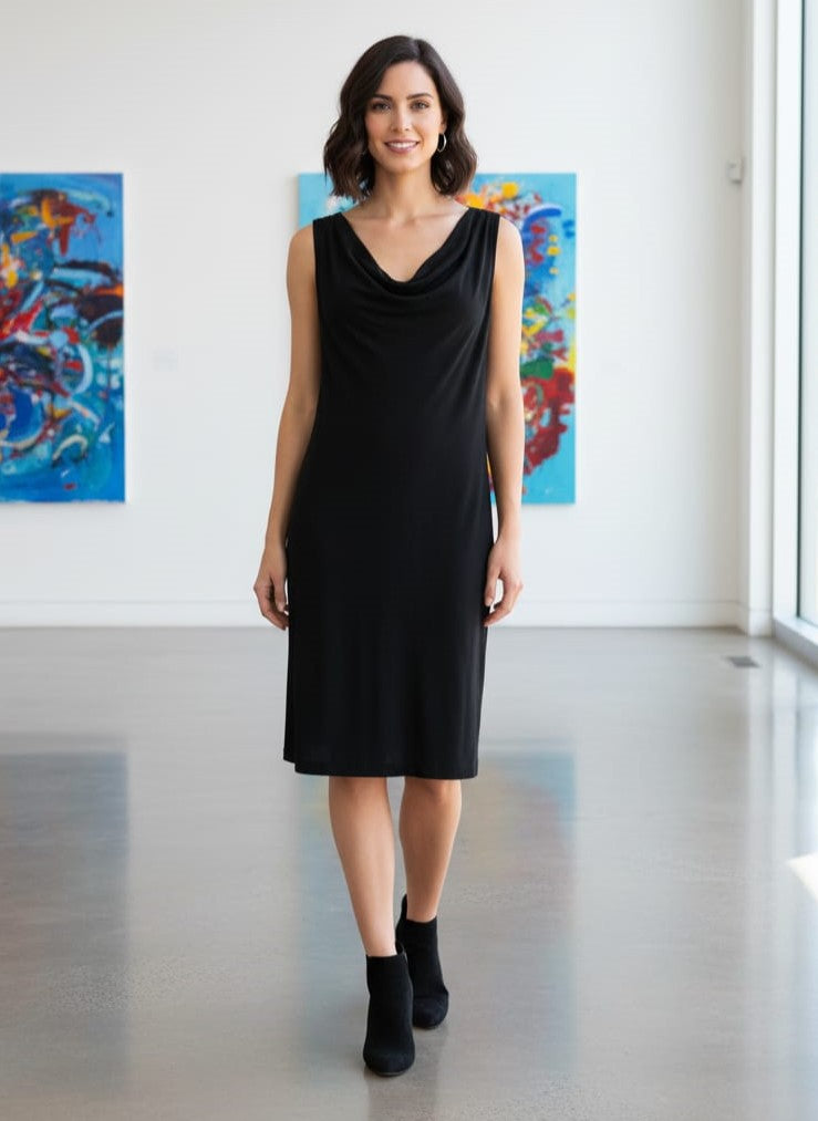 Lilla P Draped Neck Shift Dress (org$115)