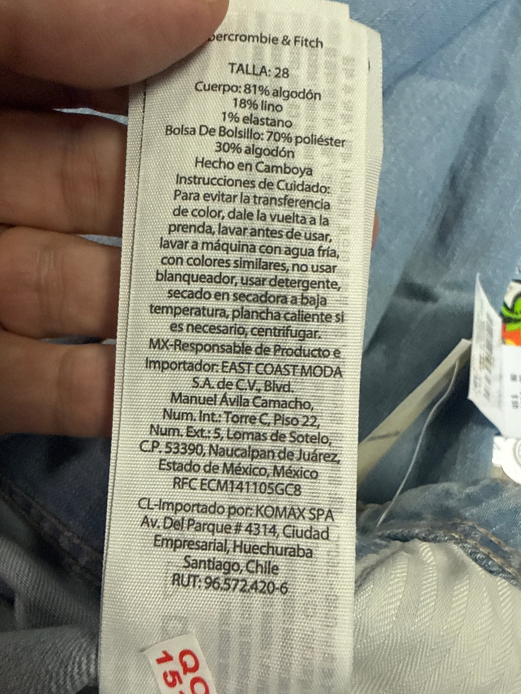 NWT Abercrombie Linen-Blend Jean (org$90)