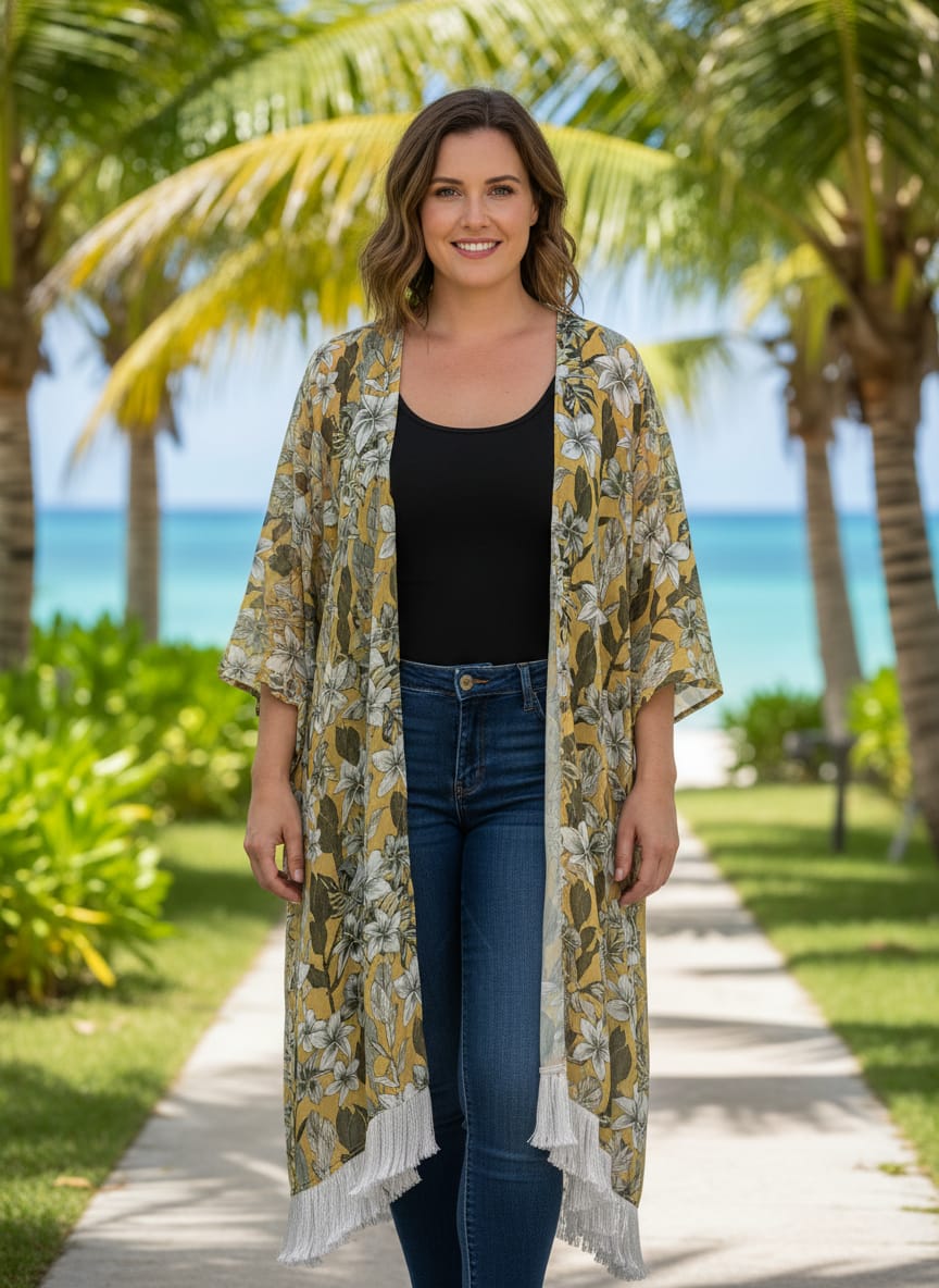 NWOT Indigo Thread Chiffon Duster (org$55)