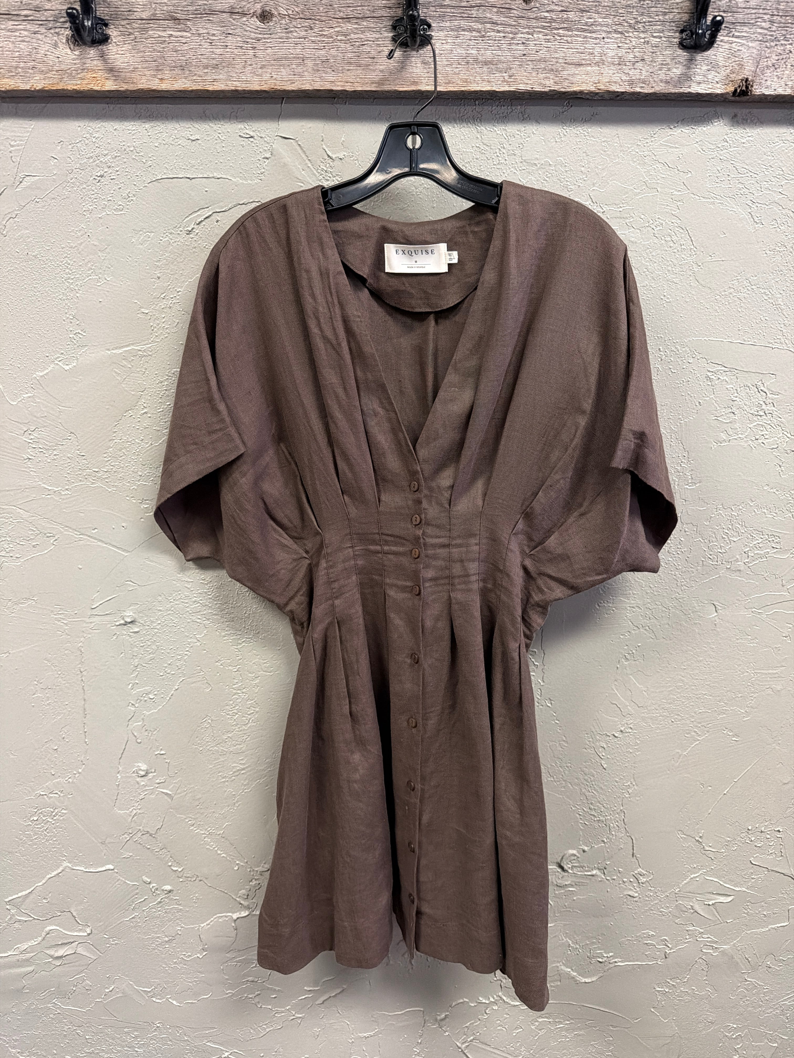 Exquise Pleated Linen Mini Dress (org$228)