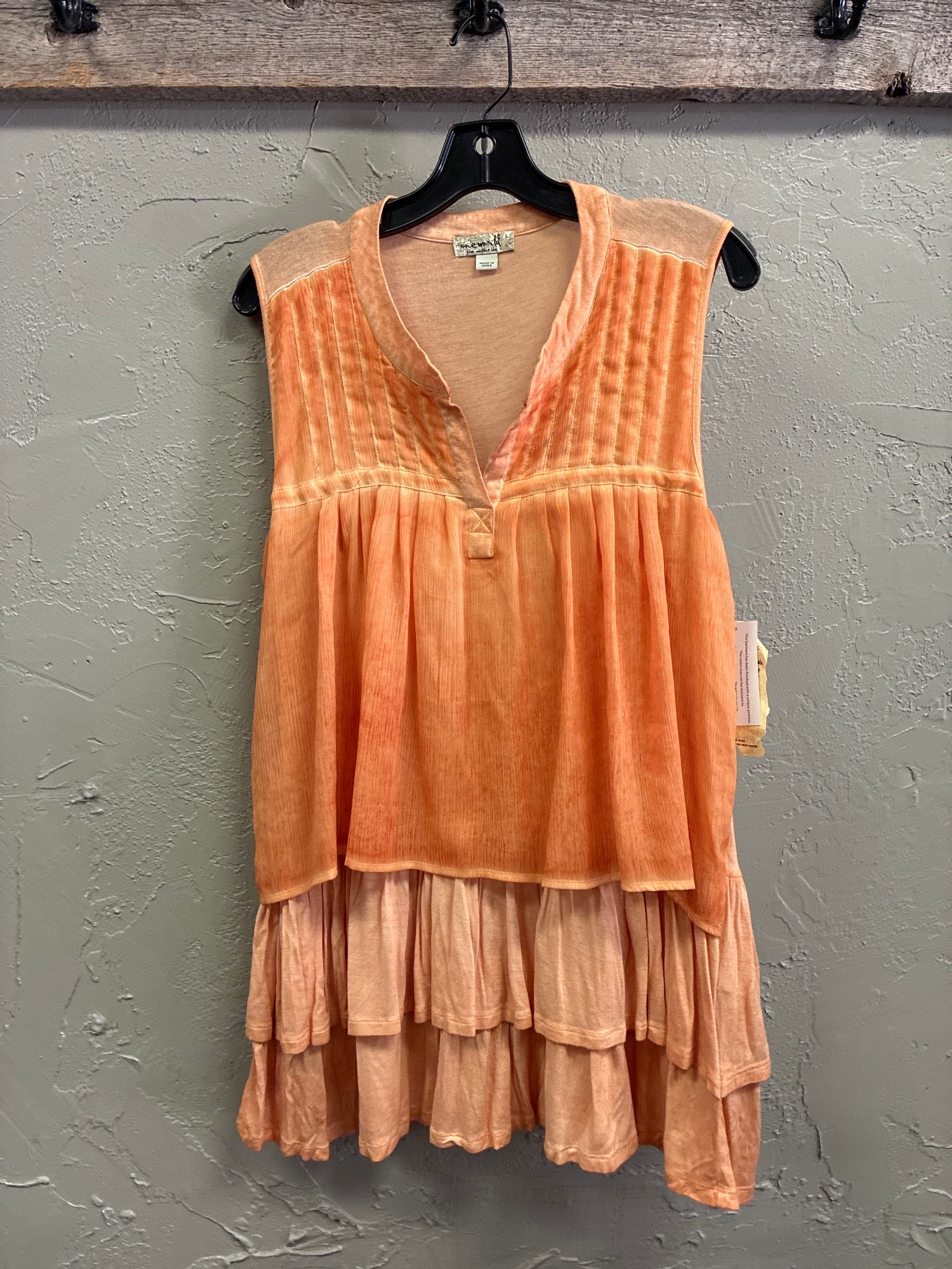 NWT One World Tiered Ruffled Tank