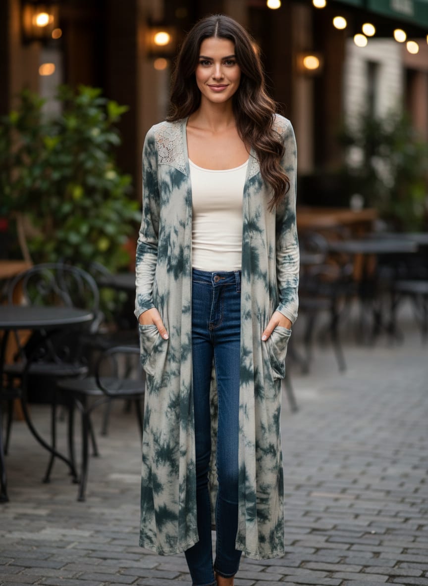 NWOT Indigo Thread Open-Front Duster (org$69)