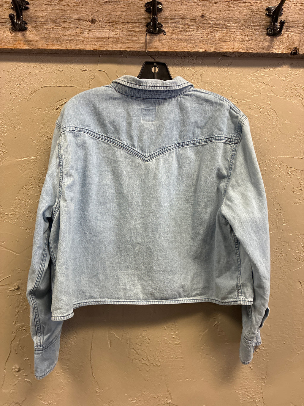 NWT Lee Bleached Crop Western Snap Shirt (org$60)