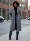 Vtg Stephanie Andrews Herringbone Long Coat
