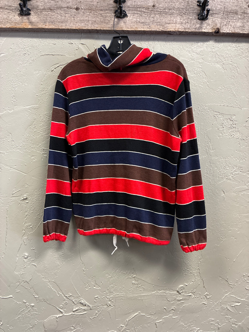 Vtg 70s Zio Striped Cowl-Neck Pullover