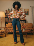 Vtg Da-Rue Leaf Knit Blouse