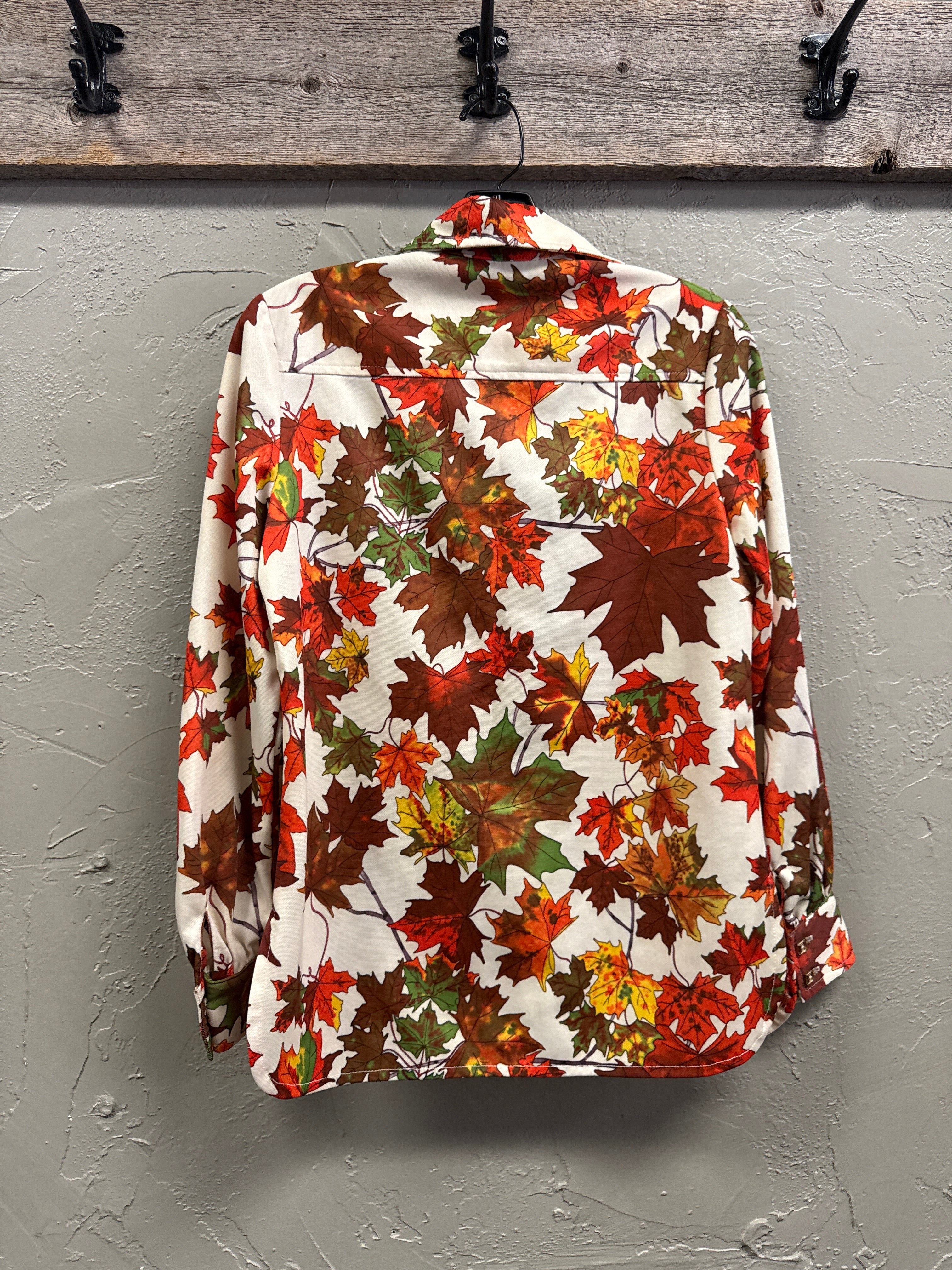 Vtg Da-Rue Leaf Knit Blouse