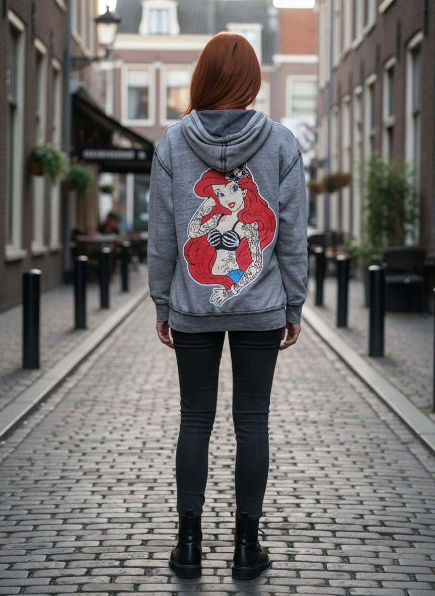 Edgy Mermaid Mineral Wash Hoodie