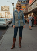 Vtg 70s Pennys Suede & Wool Safari Jacket