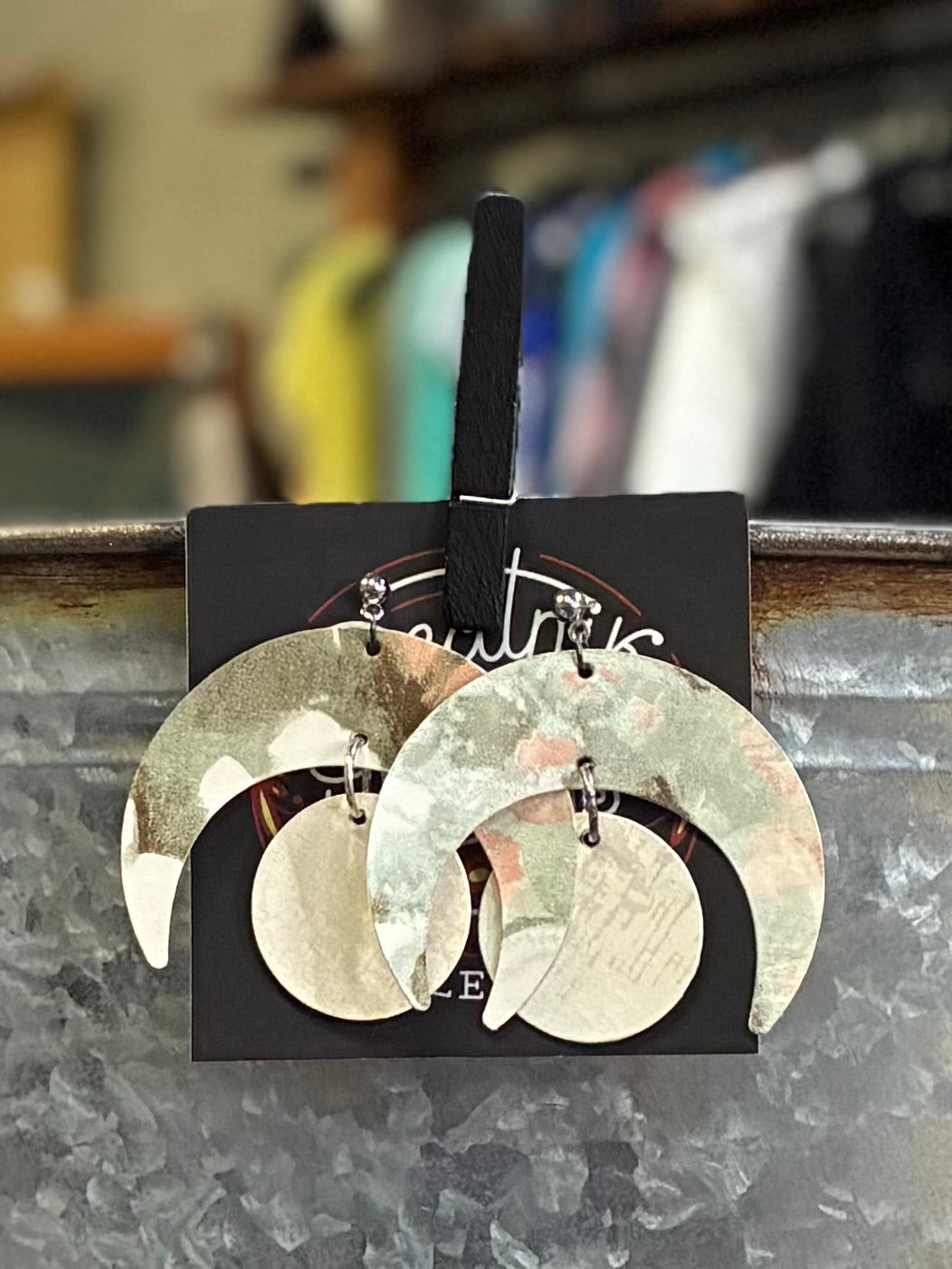 Wallflower Drop Moon Earrings