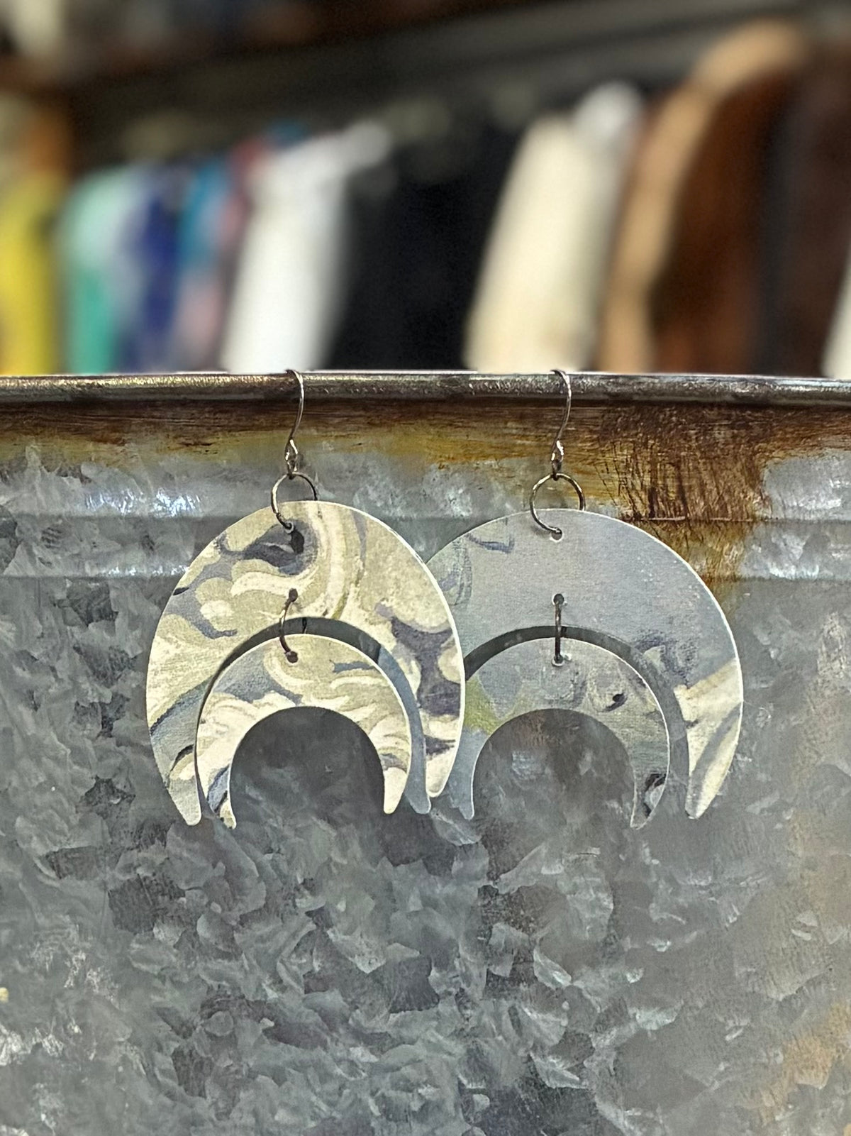 Wallflower Drop Moon Earrings