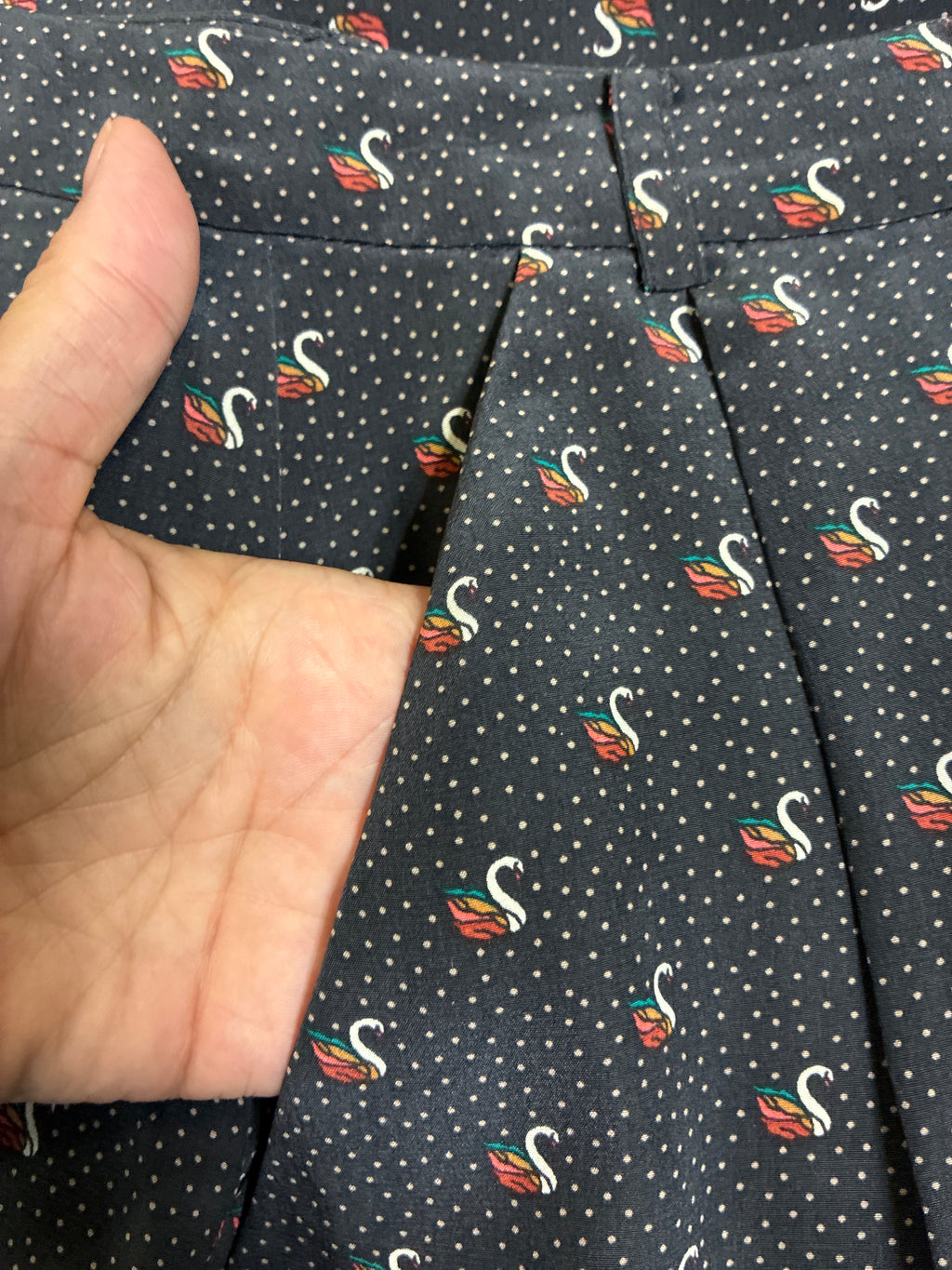 Fossil 100% Silk Swan Midi Skirt (org$148)