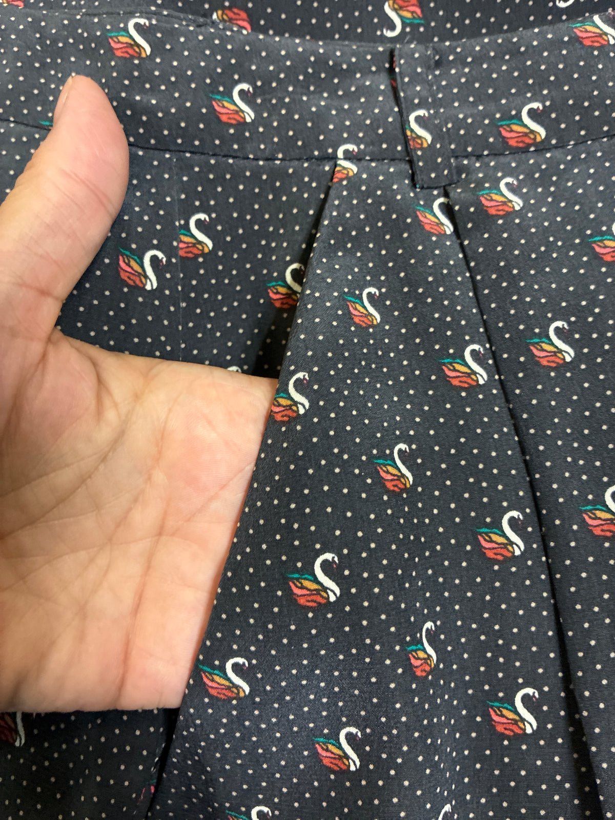 Fossil 100% Silk Swan Midi Skirt (org$148)