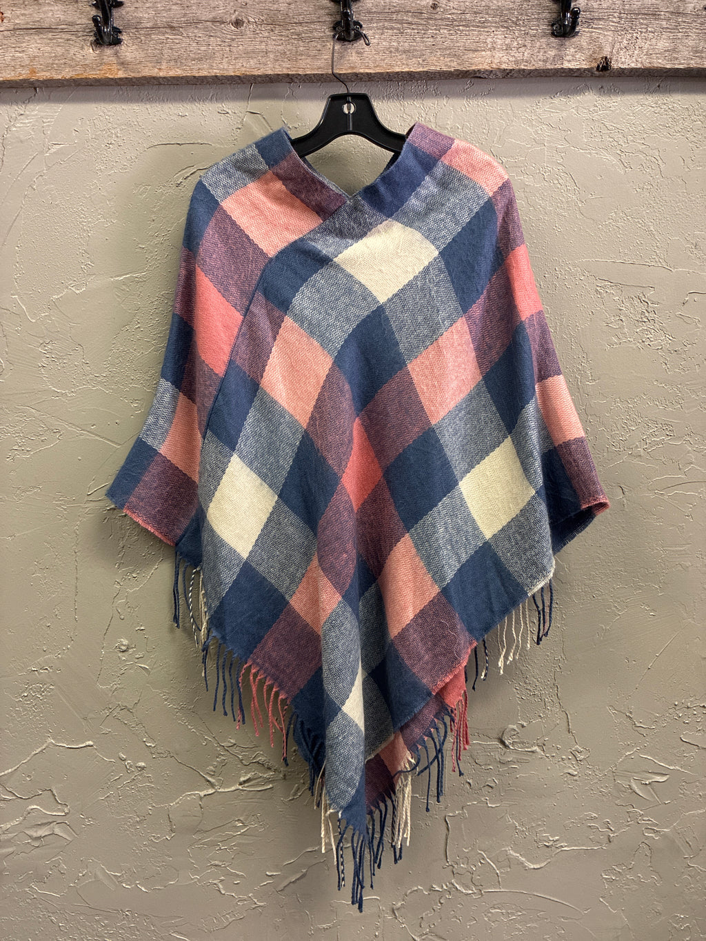 NWT Plaid Poncho (org$48)