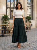 RAGA Tiered Velvet Maxi Skirt (org$120)