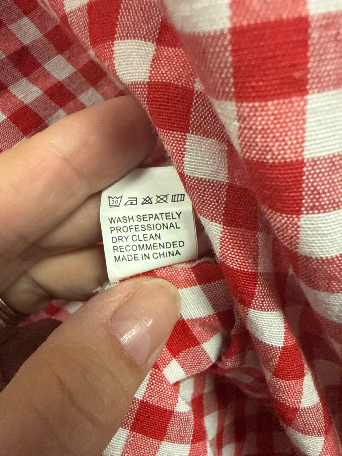 Red & White Gingham Button-Down