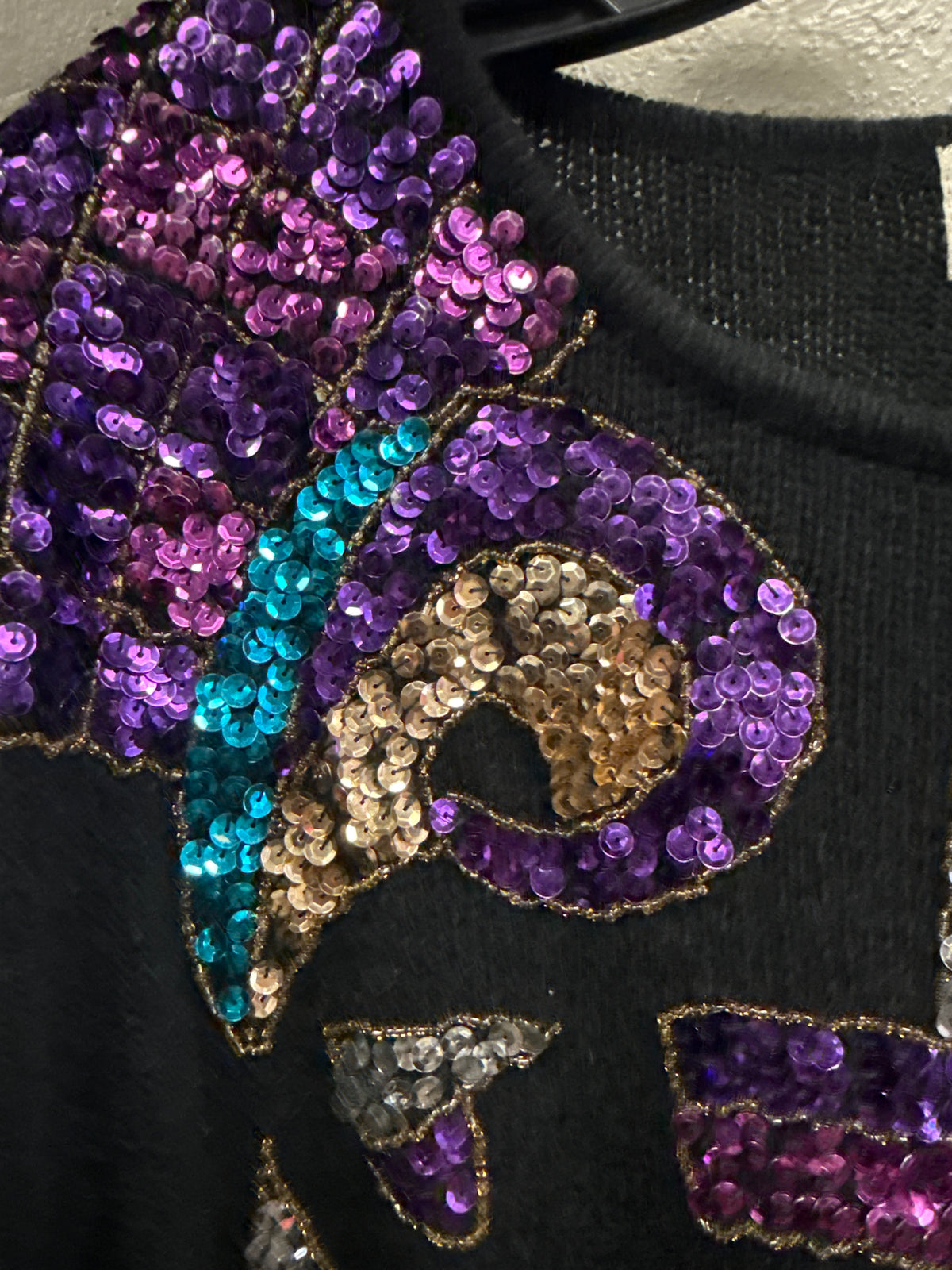 Vtg 80s Faucetti Sequin Sweater