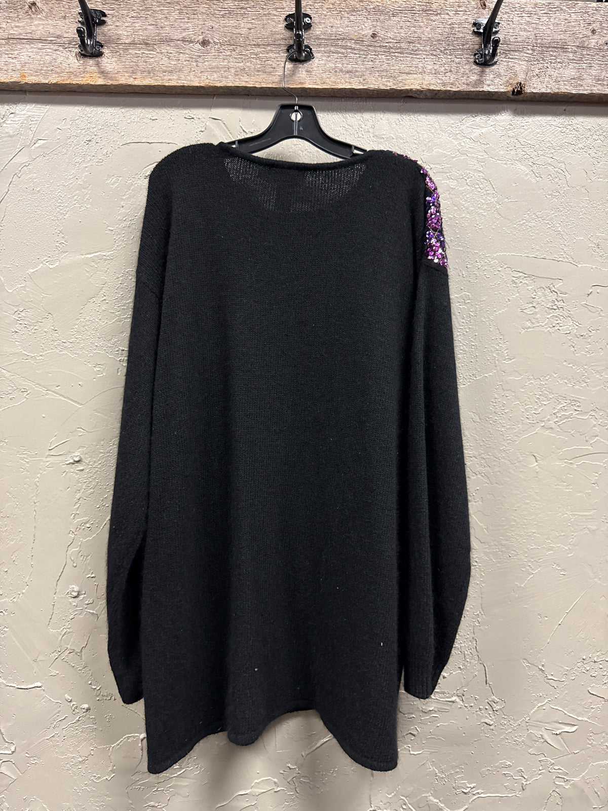 Vtg 80s Faucetti Sequin Sweater