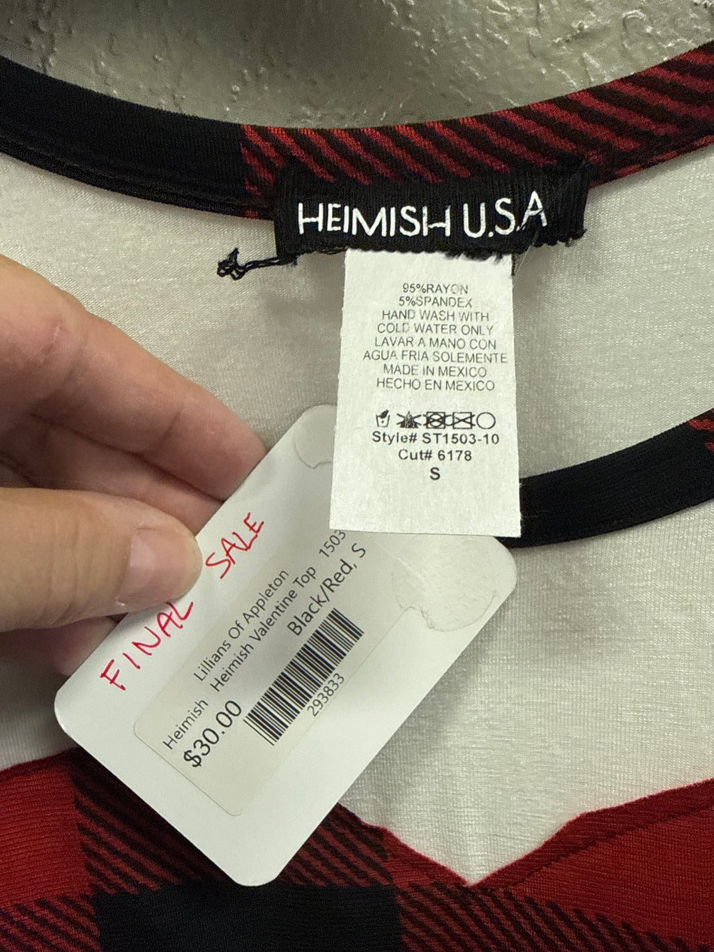 NWT Heimish Heart Raglan Top (org$30)