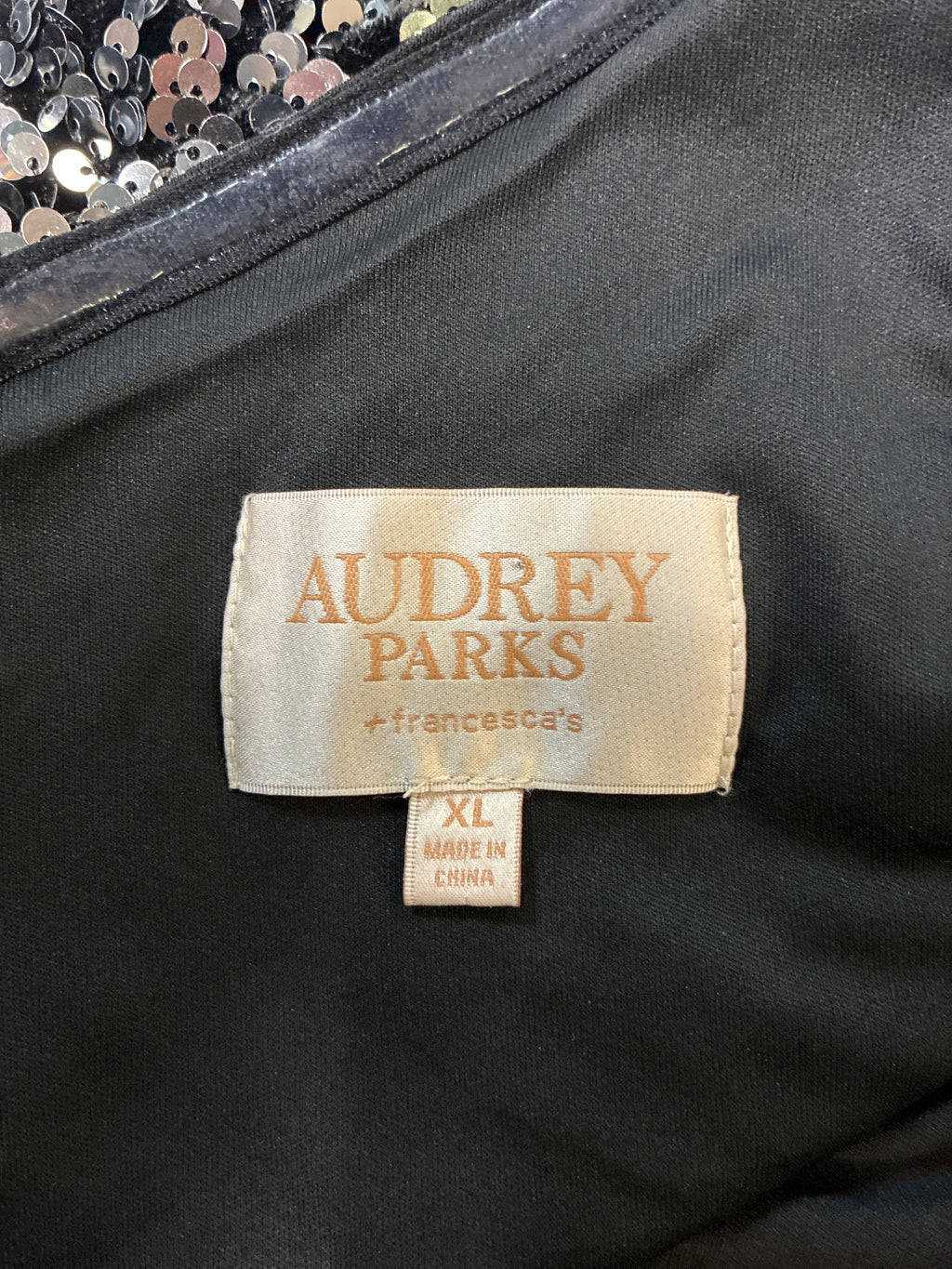 Audrey Parks One-Shoulder Sequin Top