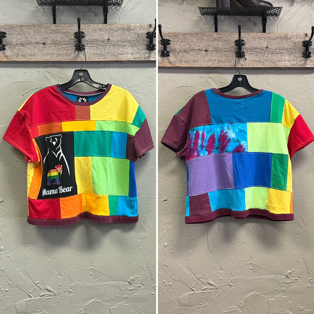 REBETTY PATCHWORK PULLOVER SHIRTS