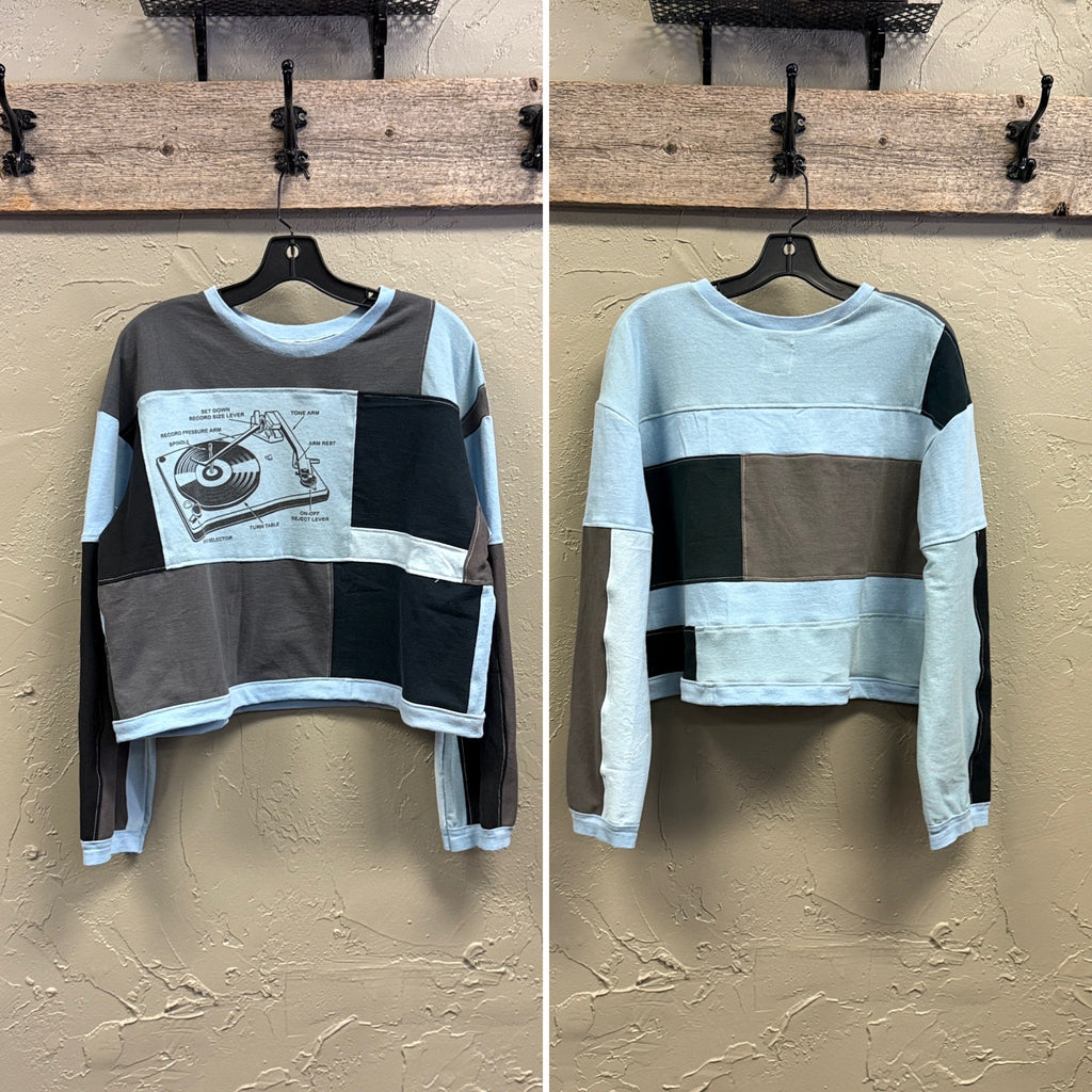REBETTY PATCHWORK PULLOVER SHIRTS