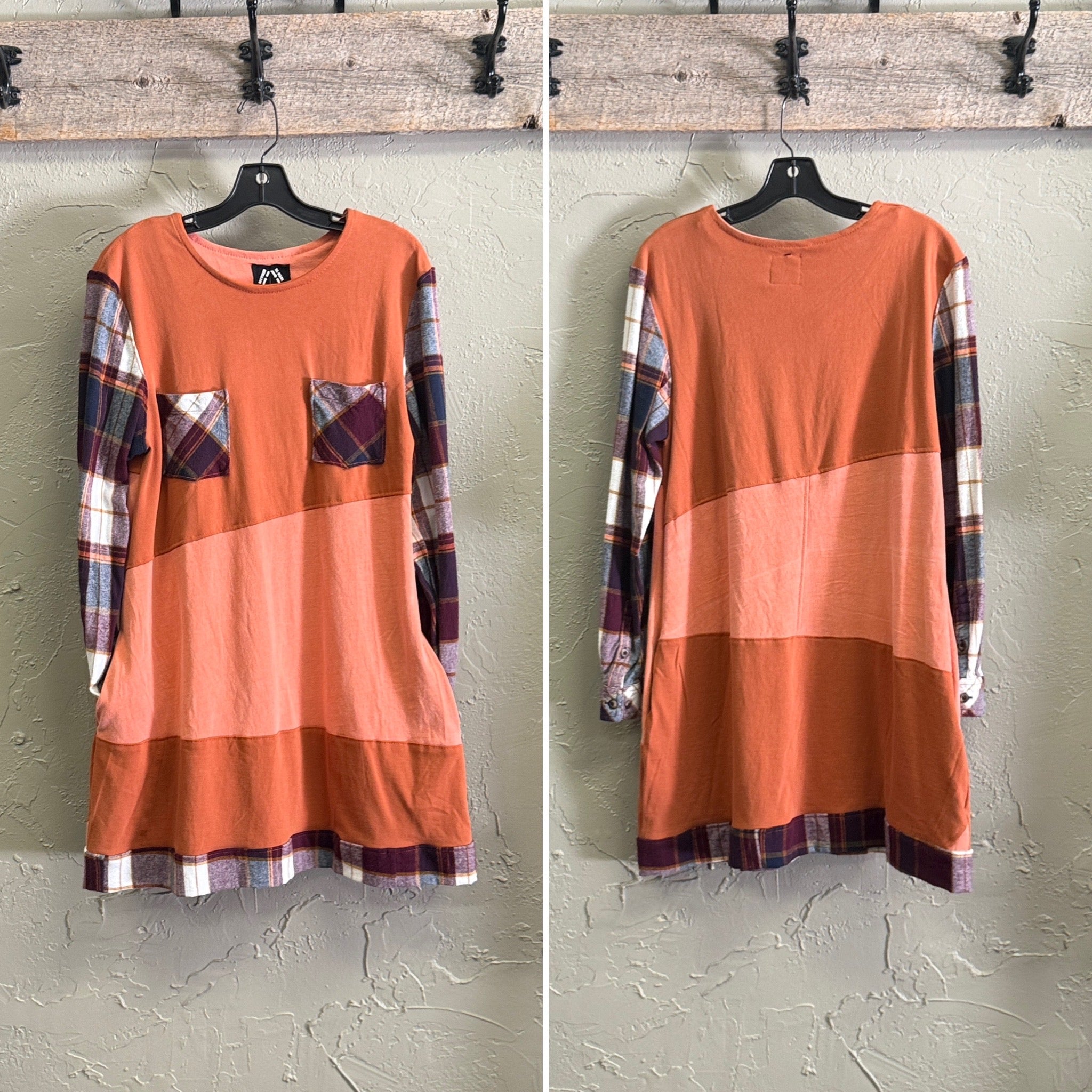 REBETTY FLANNEL SLEEVE DRESSES