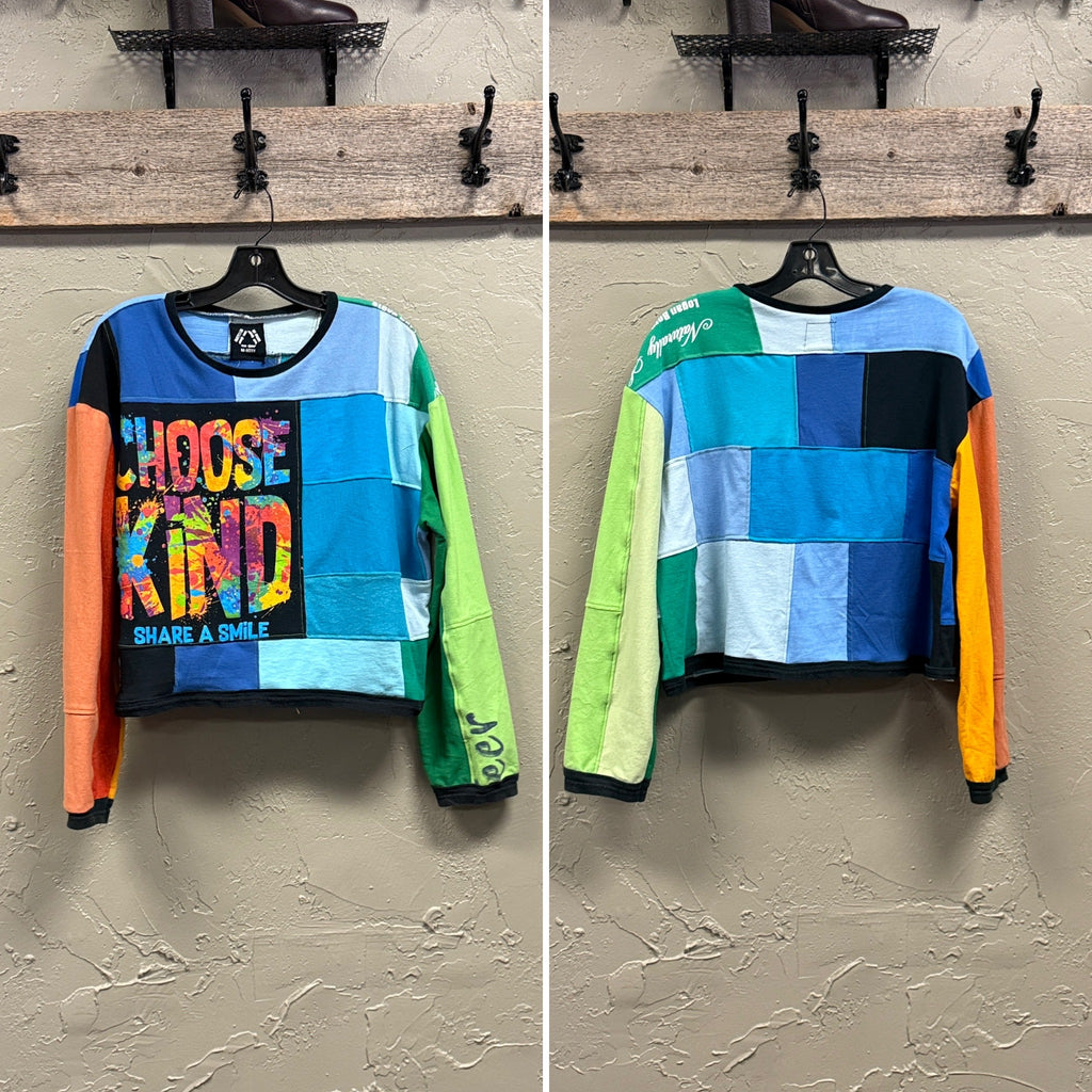 REBETTY PATCHWORK PULLOVER SHIRTS