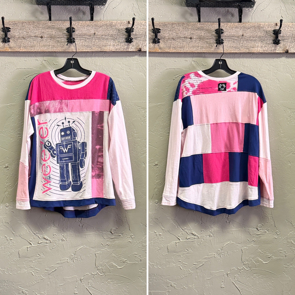 REBETTY PATCHWORK PULLOVER SHIRTS