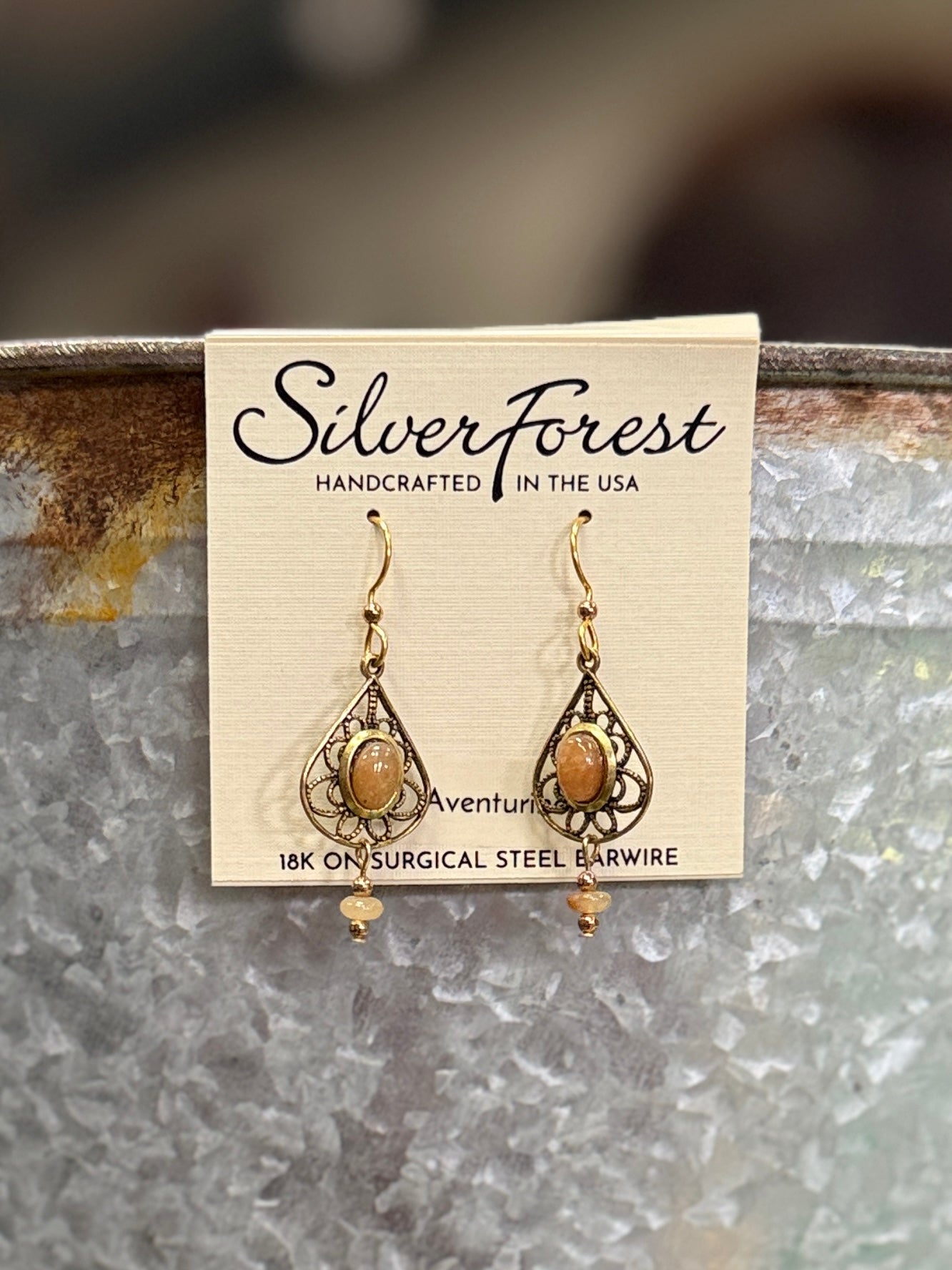 NWT AVENTURINE EARRINGS