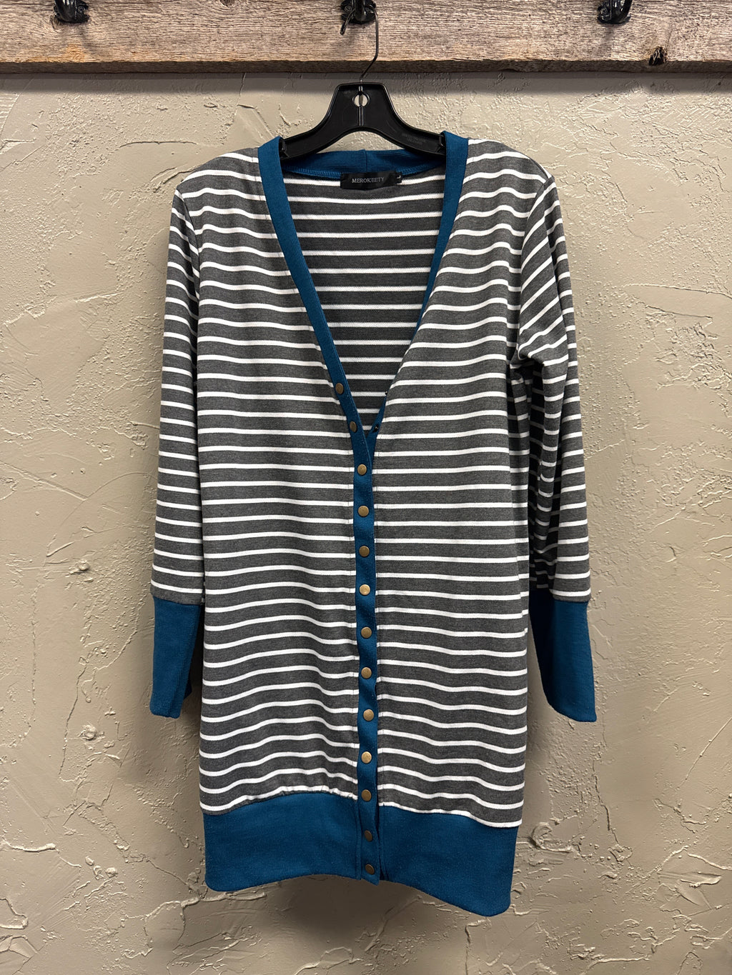 MEROKEETY SNAP FRONT CARDIGAN