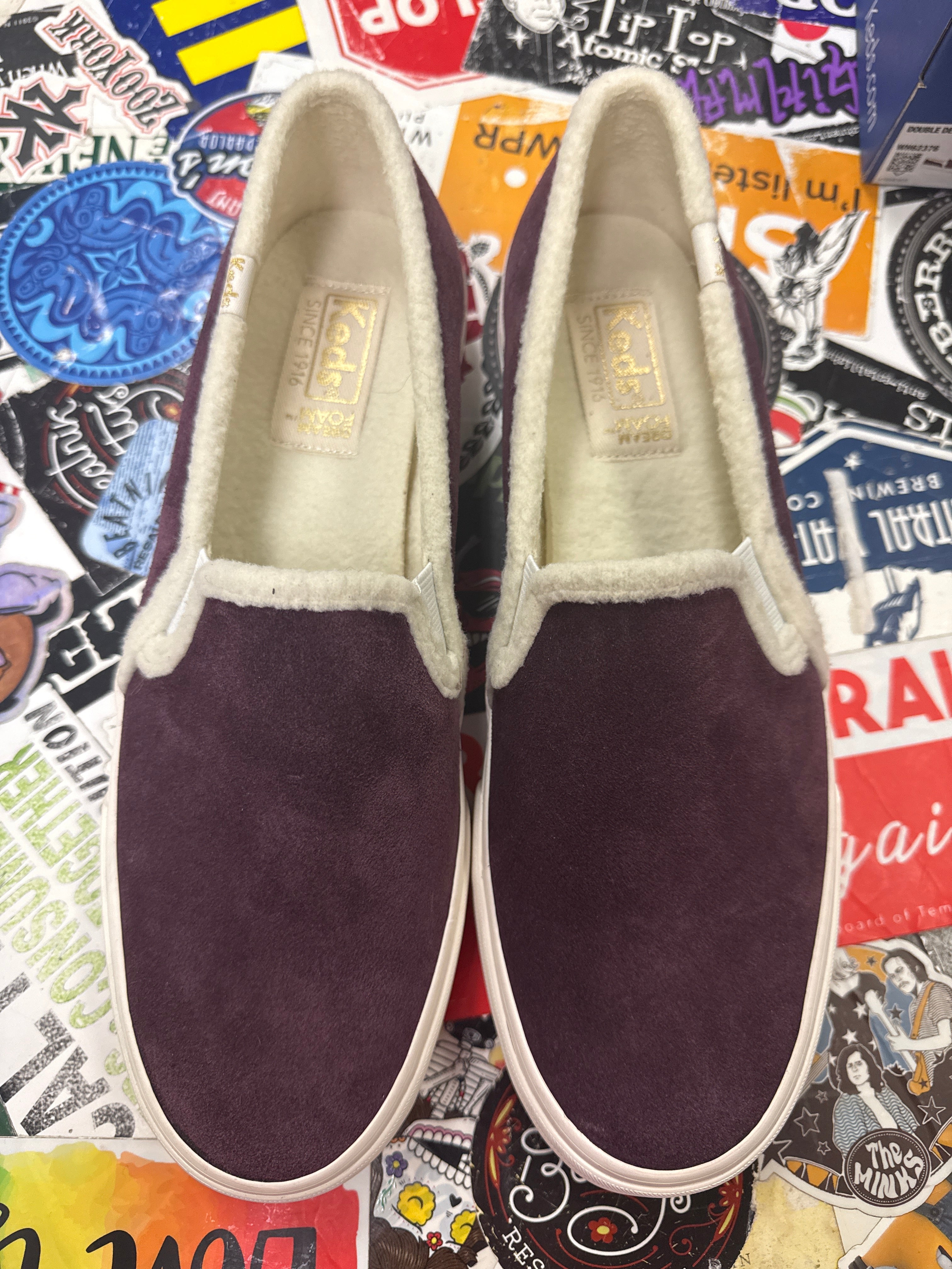 *NIB KEDS SUEDE & SHERPA SLIP ONS (org$65)