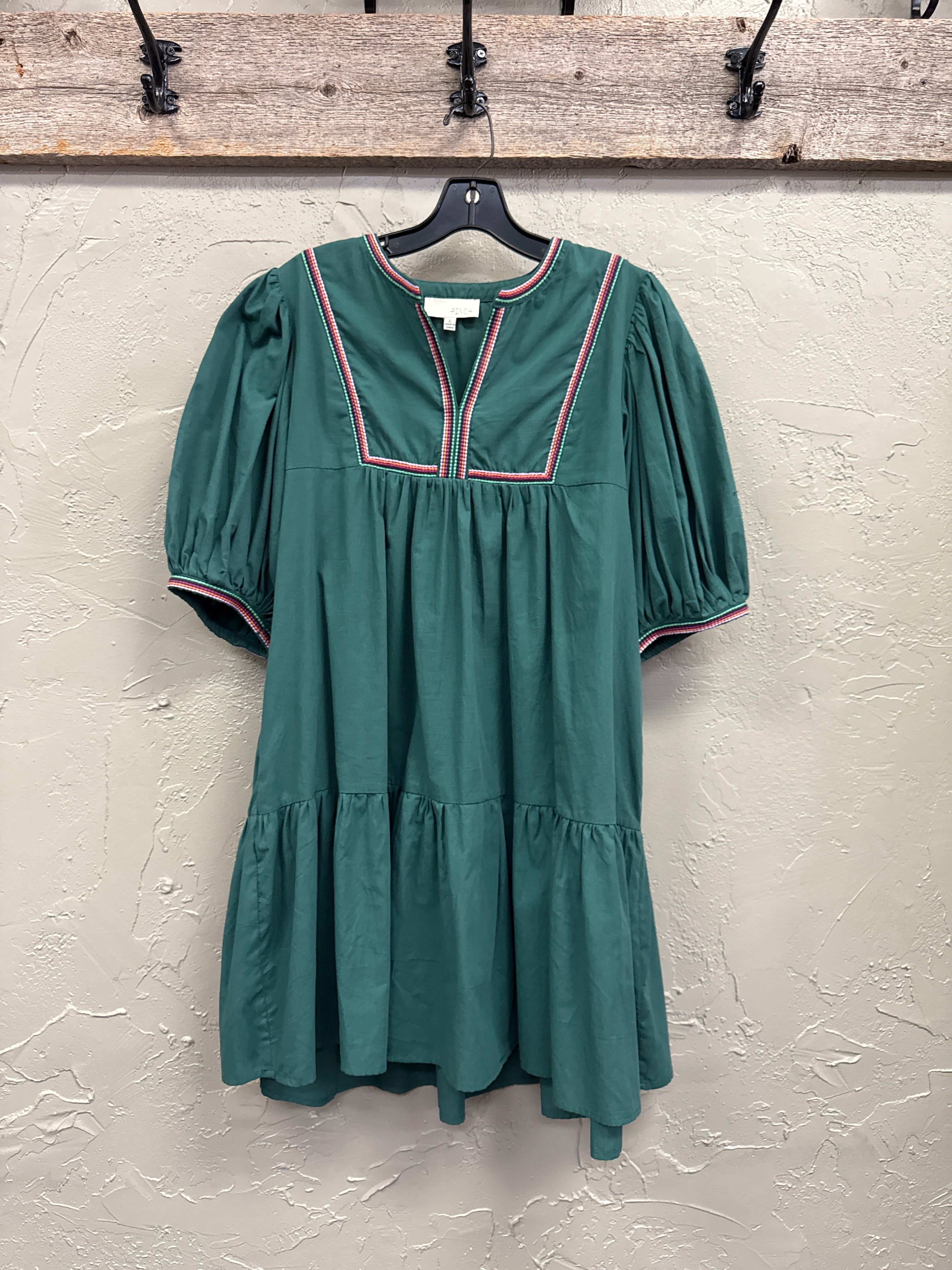 NWT PINCH EMBROIDERED TRIM DRESS (org$76)