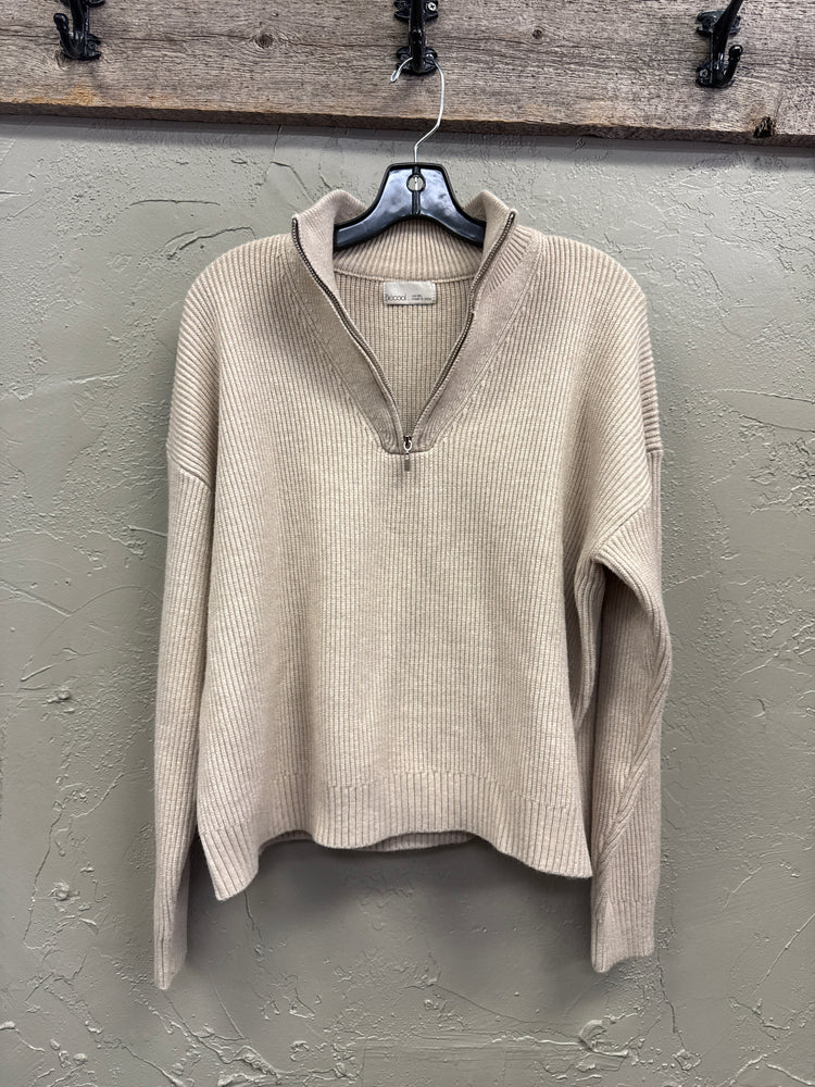 BECOOL QUARTER ZIP SWEATER