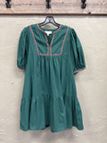 NWT PINCH EMBROIDERED TRIM DRESS (org$76)