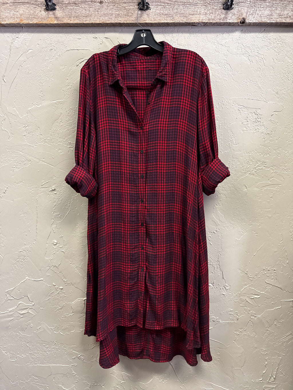 PLAID SHIRT DRESS